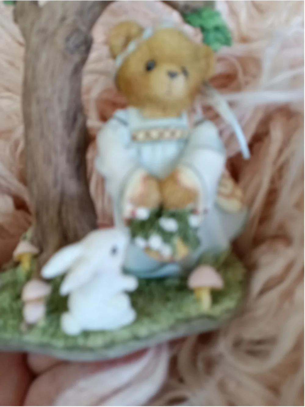 Cherished Teddies 2005 Maid Marian with Tree Mushrooms Bunny Flowers Bear
